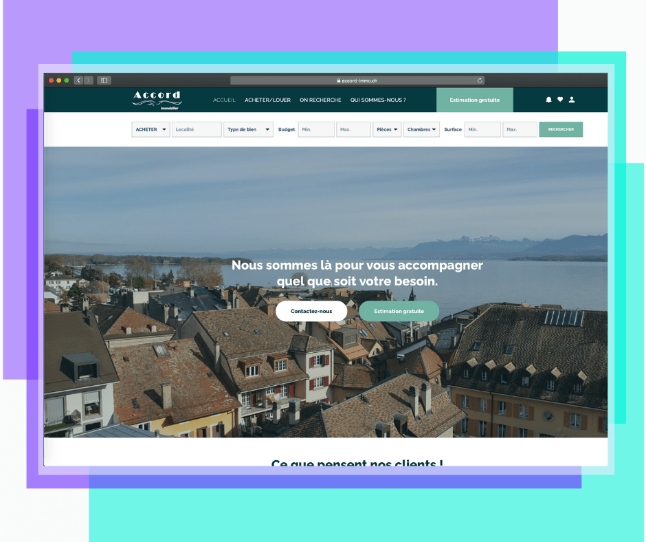 Site web Accord Immobilier développé par 33