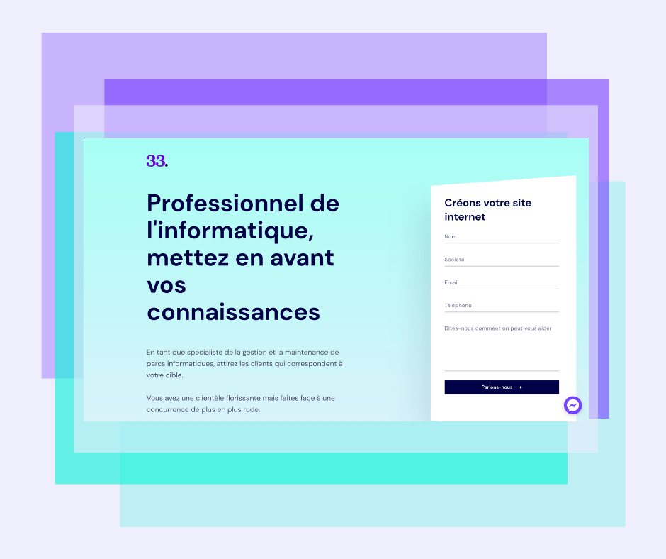 Landing page pour sociétés d'infogérance